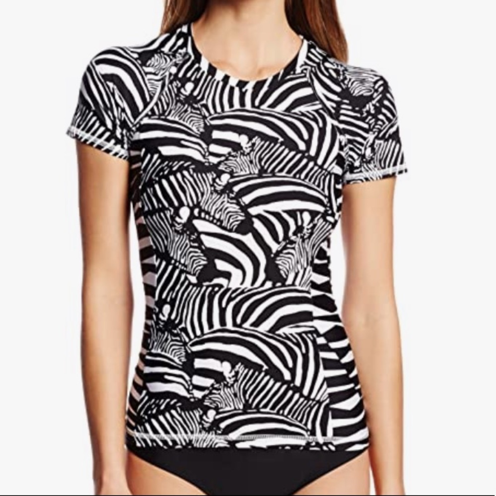 Trina Turk Zebra Rash guard in Small